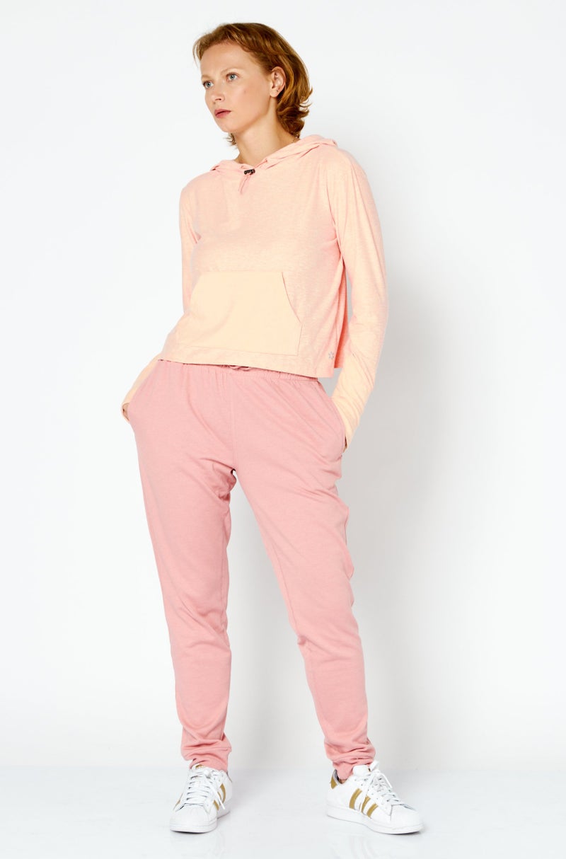 NINE WEST هودي بكم طويل بشعار العلامة التجارية للنساء، خوخي - Image 4